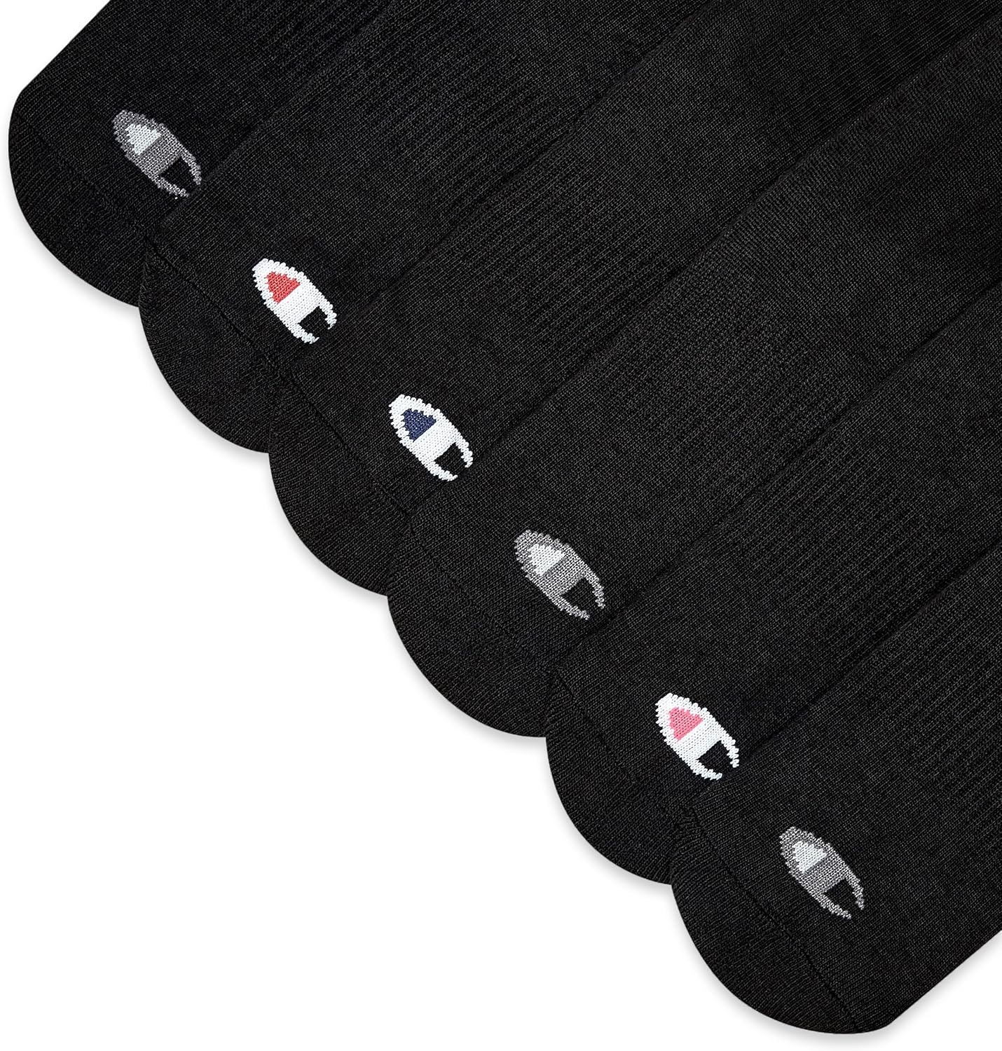 image:imageChampion Womens Low Cut Beathable MoistureWicking Athletic Socks 6PackBlack Toe Logo
