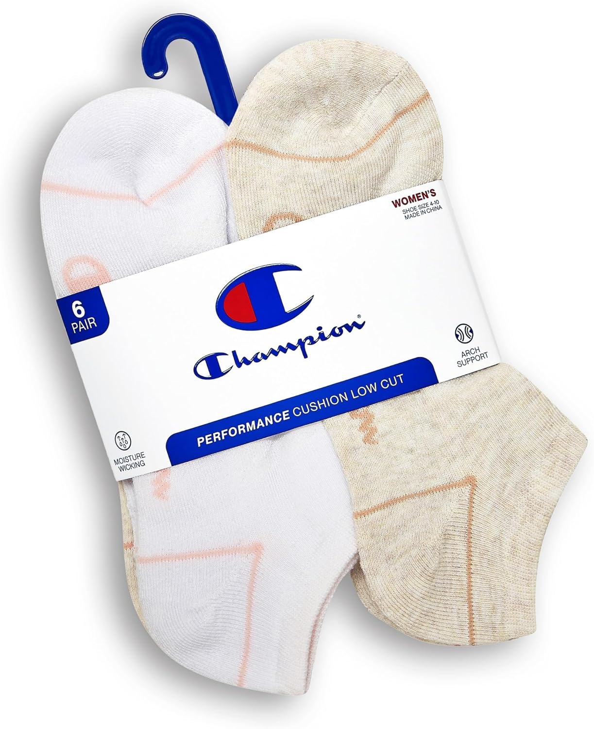 image:imageChampion Womens Low Cut Beathable MoistureWicking Athletic Socks 6PackNeutral Heel Toe