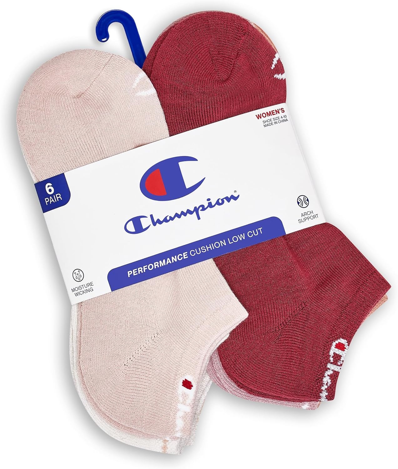 image:imageChampion Womens Low Cut Beathable MoistureWicking Athletic Socks 6PackNeutralPink Assorted
