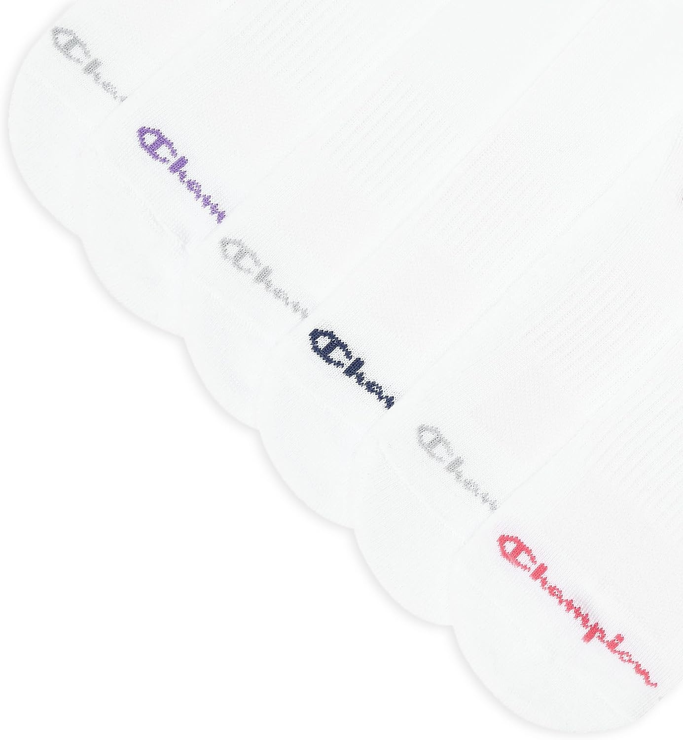 image:imageChampion Womens Low Cut Beathable MoistureWicking Athletic Socks 6PackWhite Toe Logo