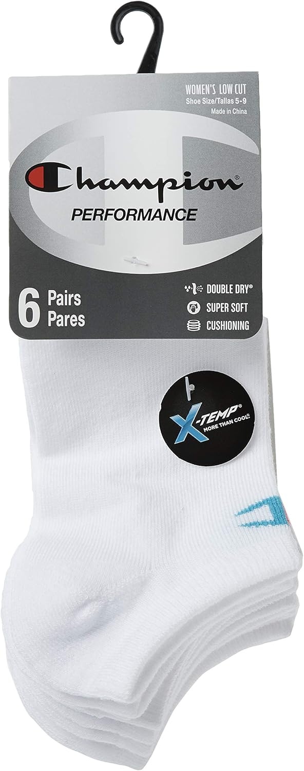 image:imageChampion Womens Low Cut Beathable MoistureWicking Athletic Socks 6PackWhite