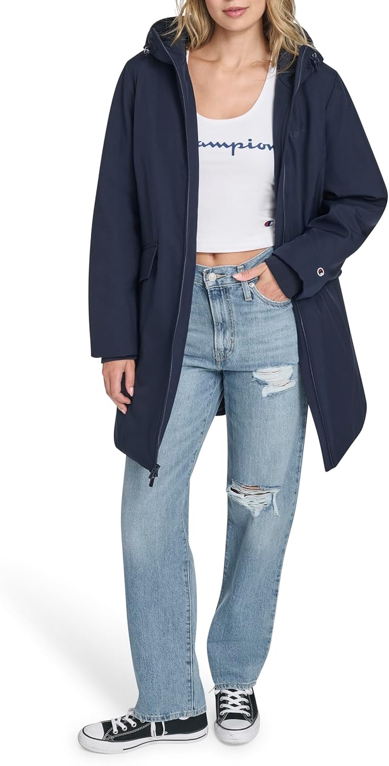 image:imageChampion Womens Midlength Hooded ParkaNavy