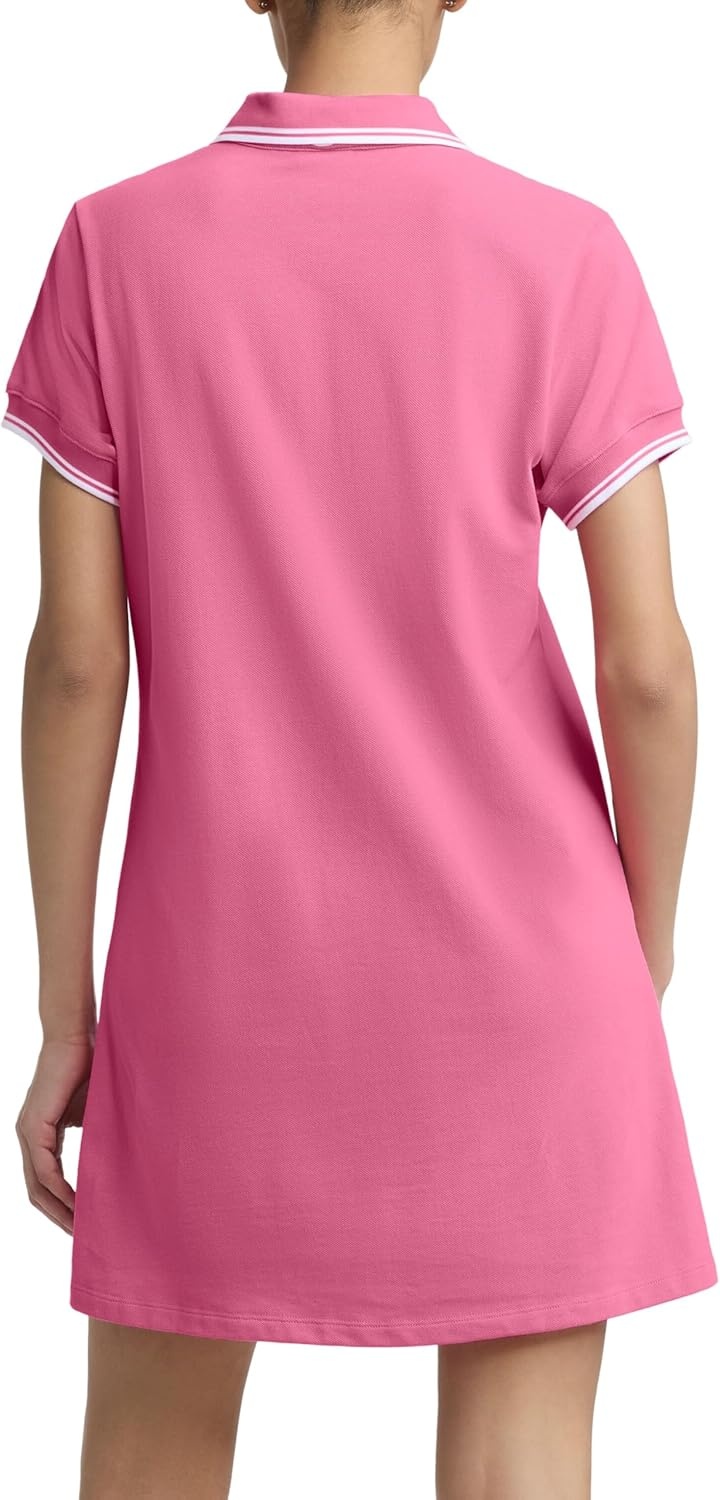 image:imageChampion Womens Off the Court Short Sleeve 345 Polo Dress Standard FitPink Cosmos