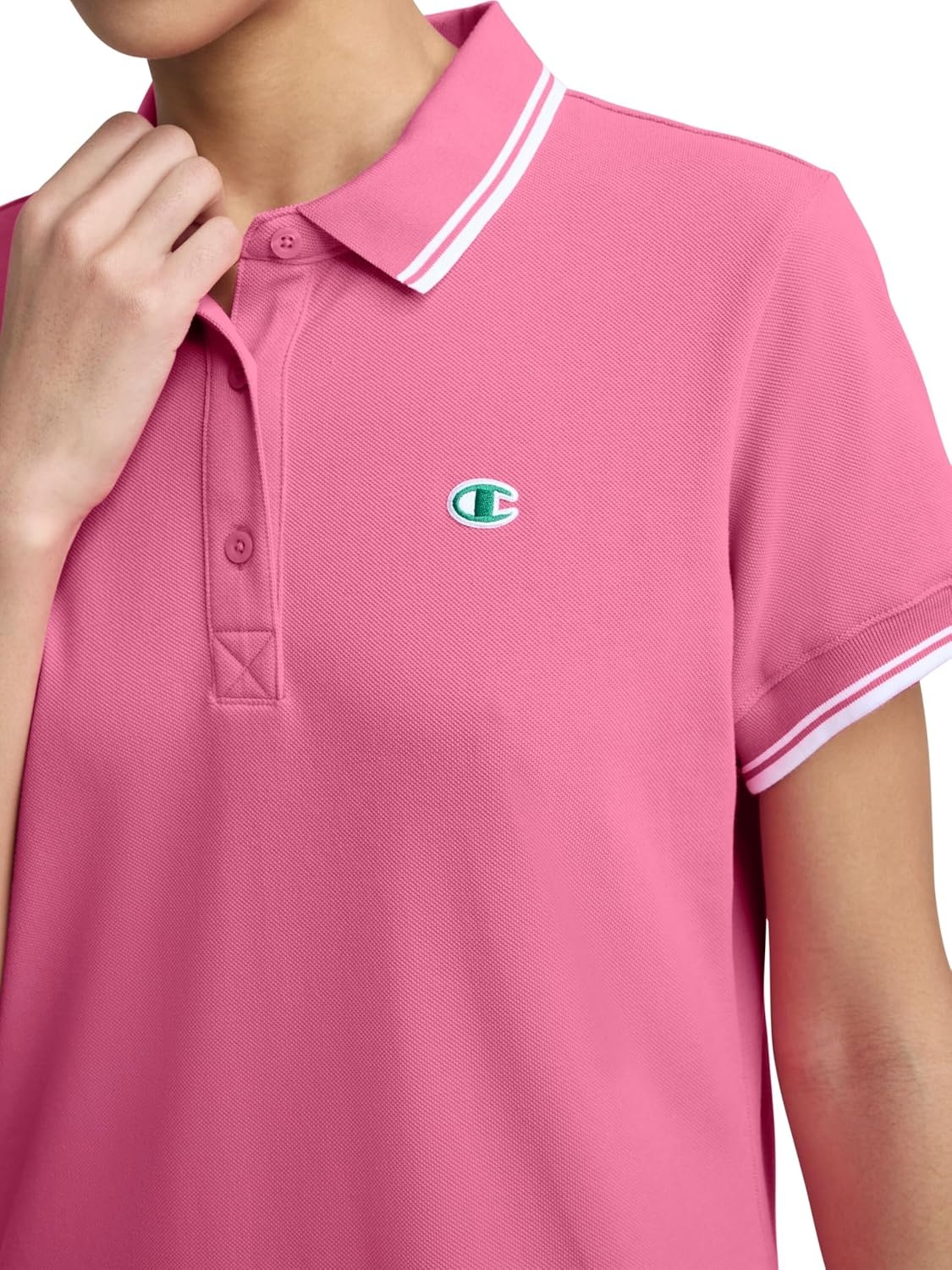 image:imageChampion Womens Off the Court Short Sleeve 345 Polo Dress Standard FitPink Cosmos