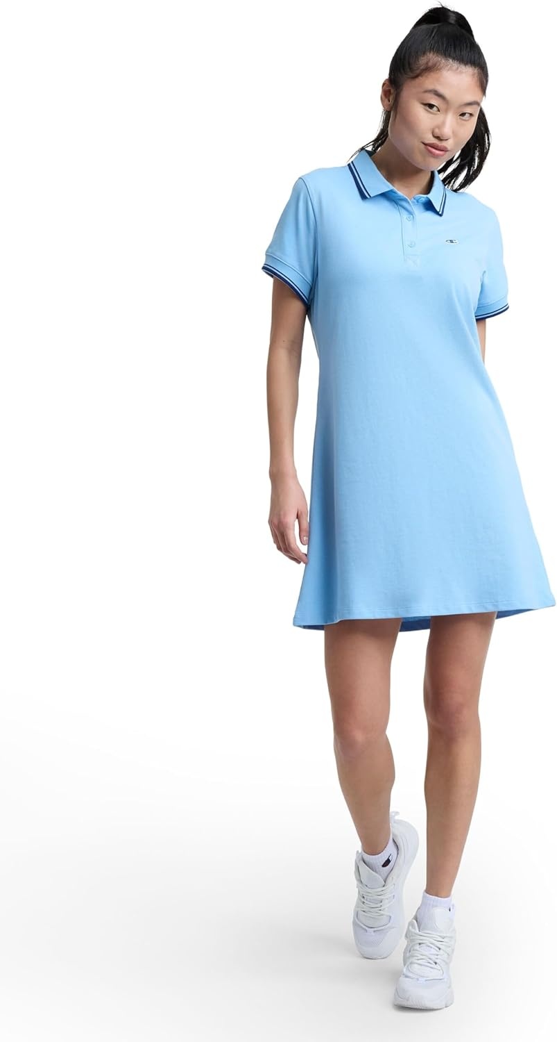 image:imageChampion Womens Off the Court Short Sleeve 345 Polo Dress Standard FitPlacid Blue