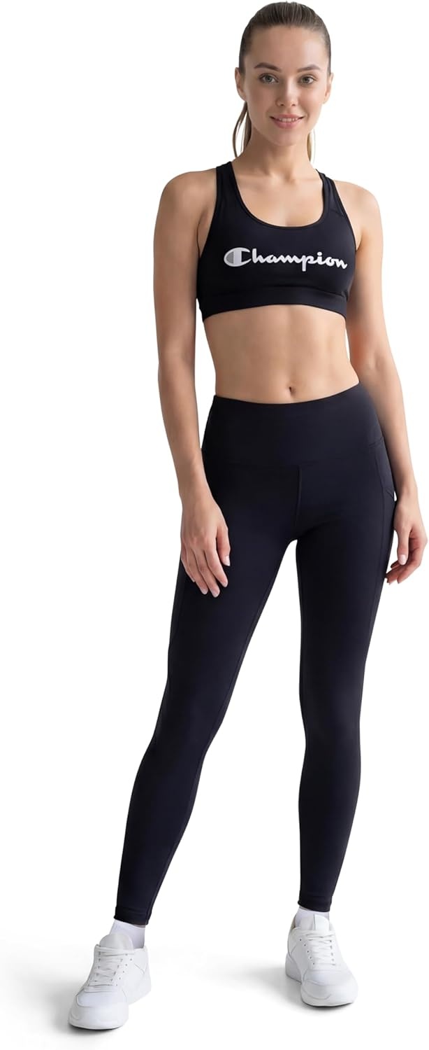 image:imageChampion Womens Performance Inner Drawcord 78 Leggings FittedBlack C Logo