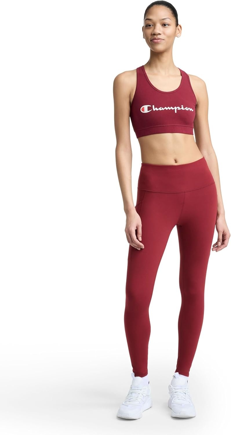 image:imageChampion Womens Performance Inner Drawcord 78 Leggings FittedPomegranate C Logo