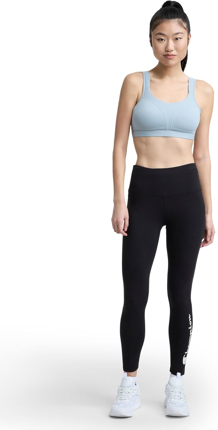 image:imageChampion Womens Performance Script Drawcord 78 Leggings FittedBlack Script Logo