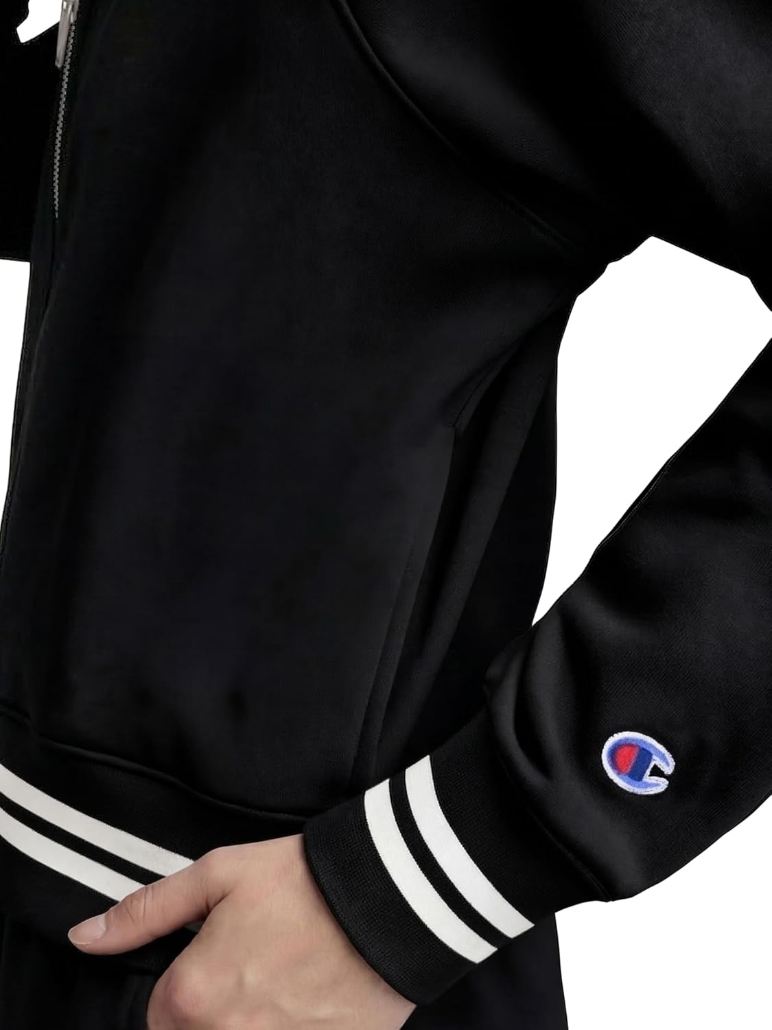 image:imageChampion Womens Pitcher Fullzip Mock Neck Track Jacket Standard Fit French TerryBlack