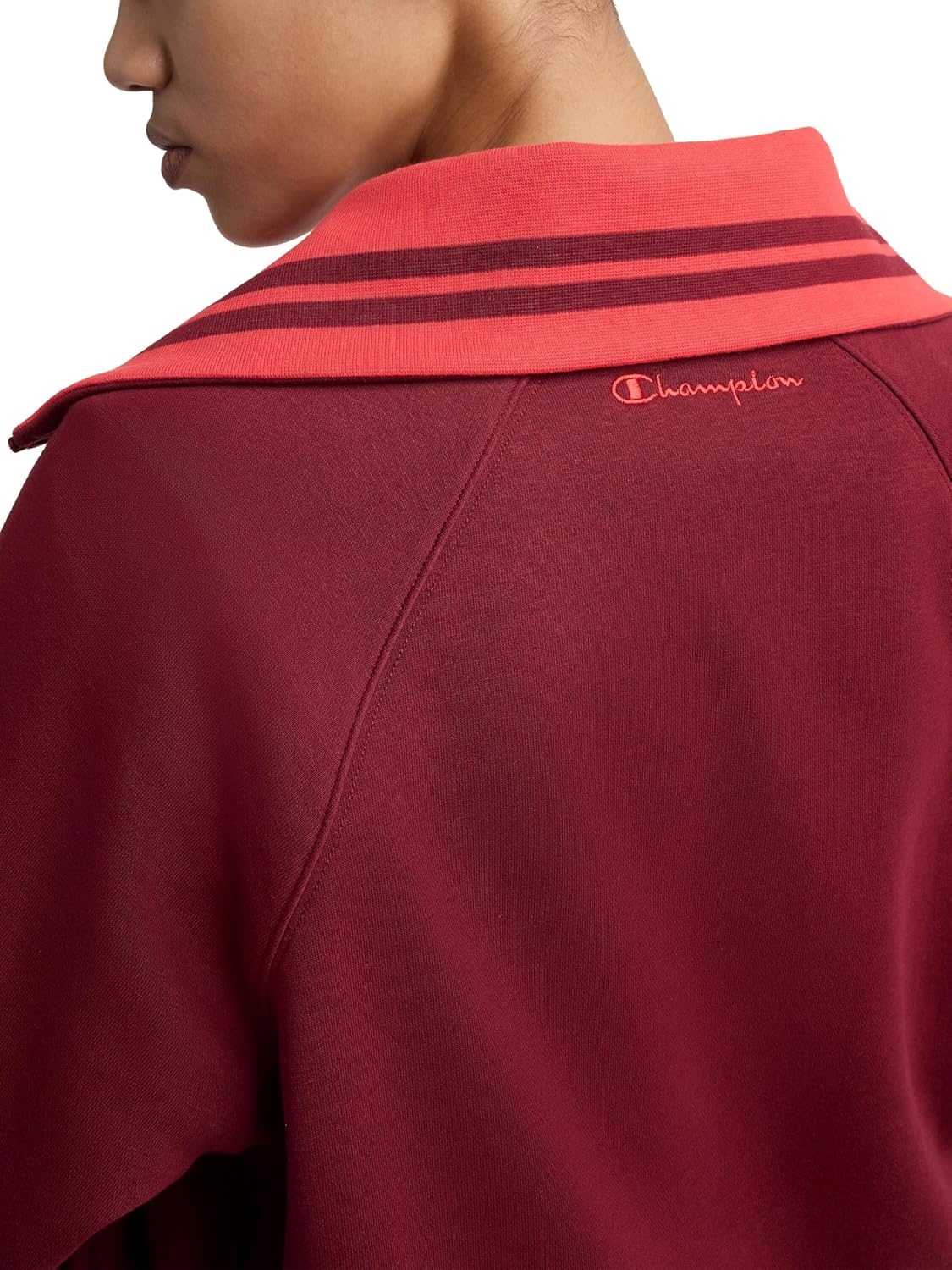 image:imageChampion Womens Pitcher Fullzip Mock Neck Track Jacket Standard Fit French TerryPomegranate