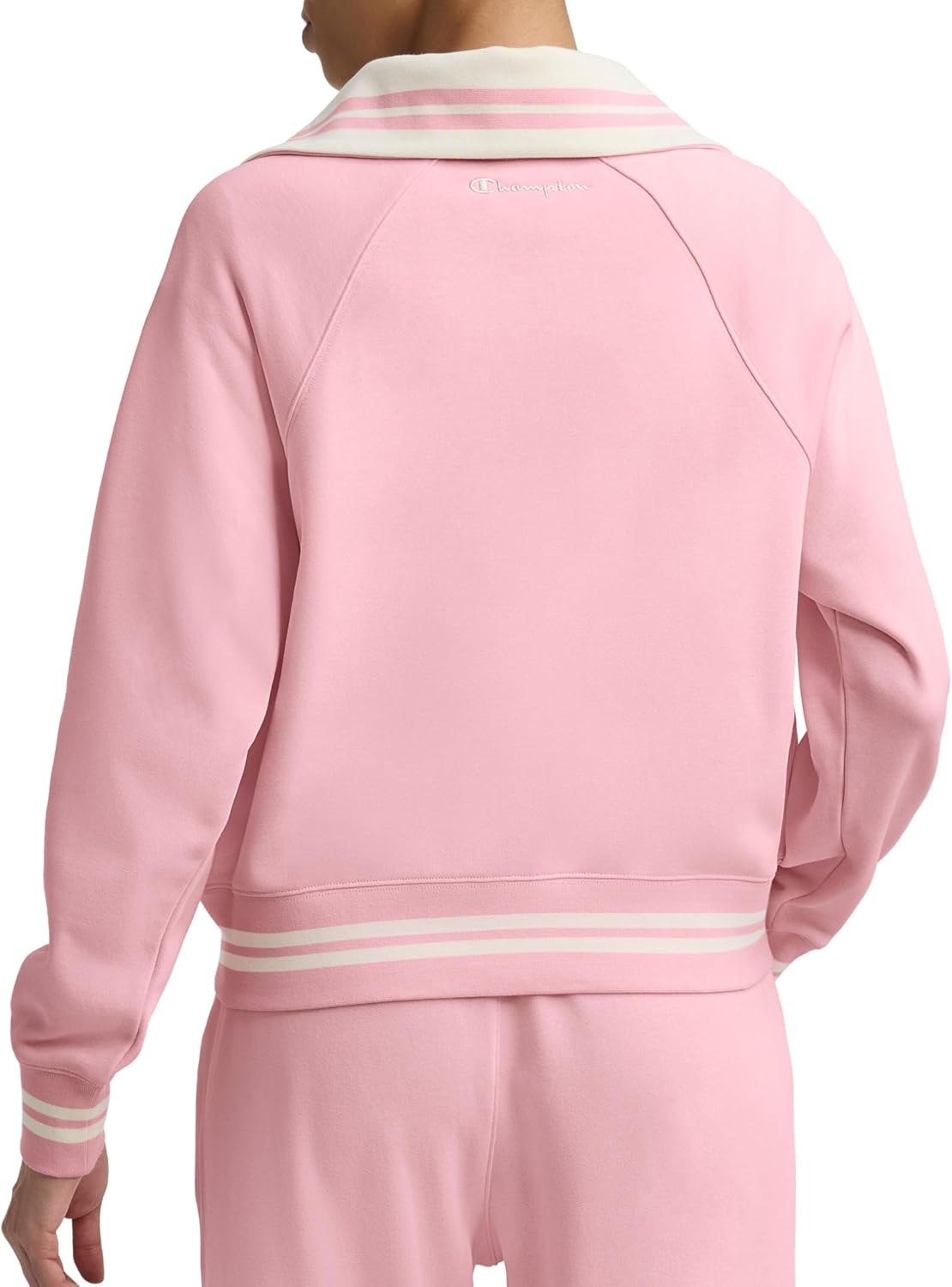 image:imageChampion Womens Pitcher Fullzip Mock Neck Track Jacket Standard Fit French TerryRose Shadow