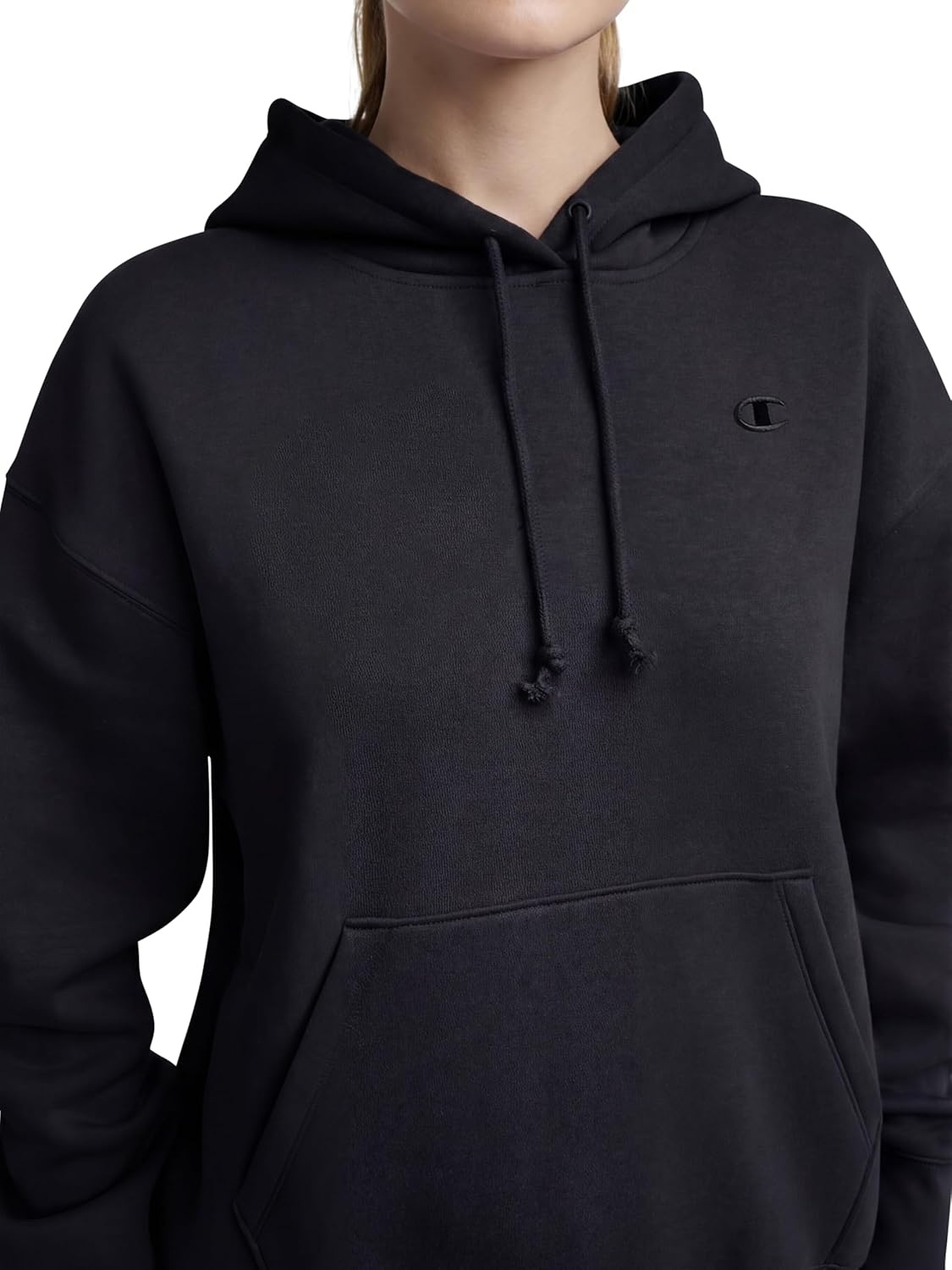 image:imageChampion Womens Pullover Fleece Hoodie Loose Fit Midweight C Logo Available in Regular and PlusBlack C Logo
