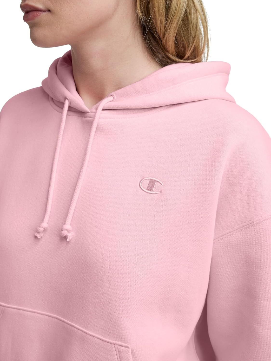 image:imageChampion Womens Pullover Fleece Hoodie Loose Fit Midweight C Logo Available in Regular and PlusRose Shadow C Logo