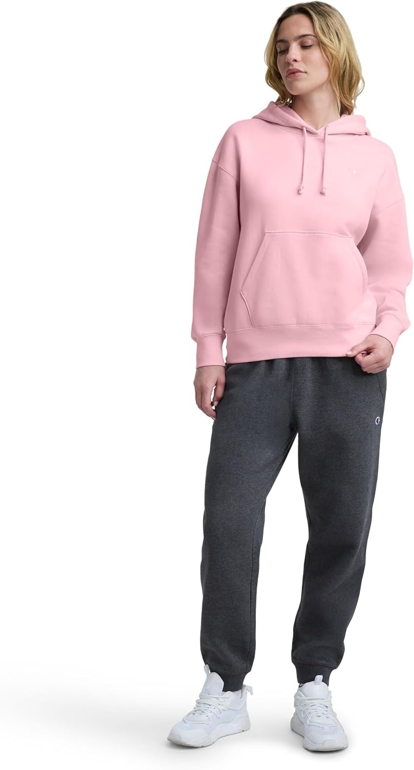 image:imageChampion Womens Pullover Fleece Hoodie Loose Fit Midweight C Logo Available in Regular and PlusRose Shadow C Logo