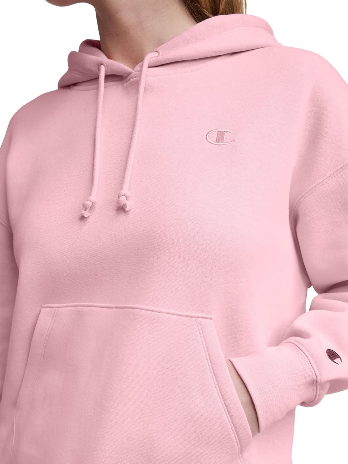 image:imageChampion Womens Pullover Fleece Hoodie Loose Fit Midweight C Logo Available in Regular and PlusRose Shadow C Logo