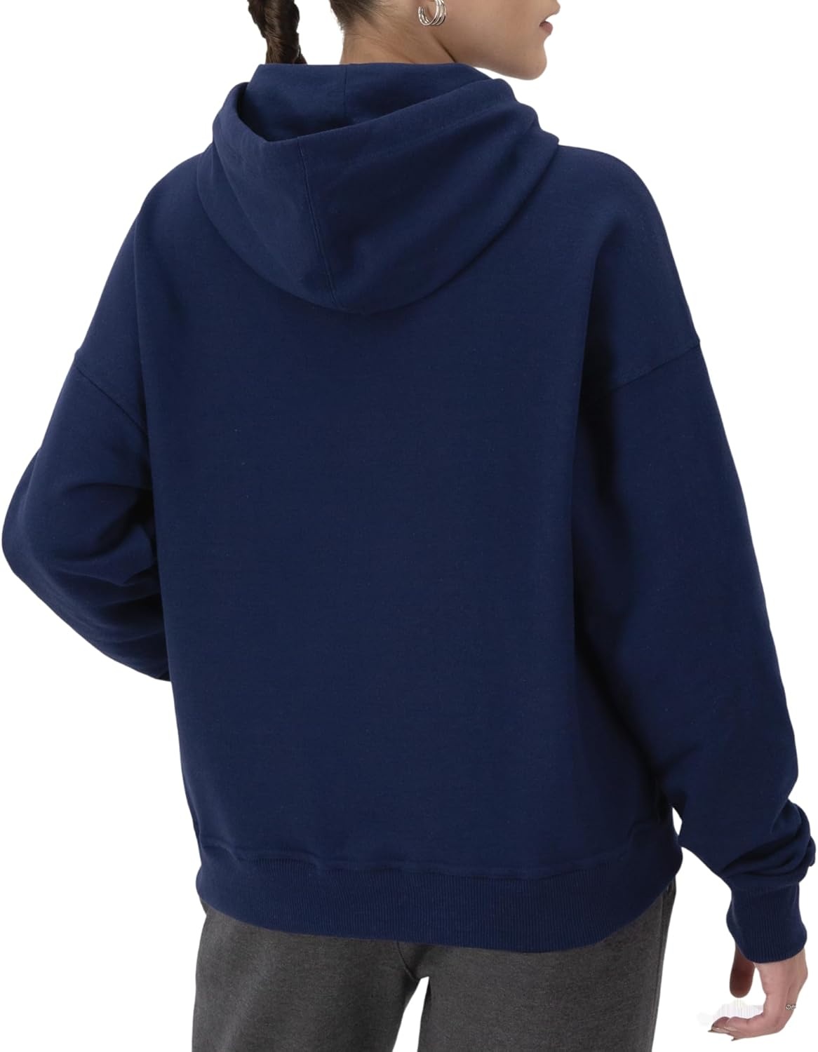 image:imageChampion Womens Pullover Fleece Hoodie Loose Fit Midweight Script Logo Available in Regular and PlusAthletic Navy