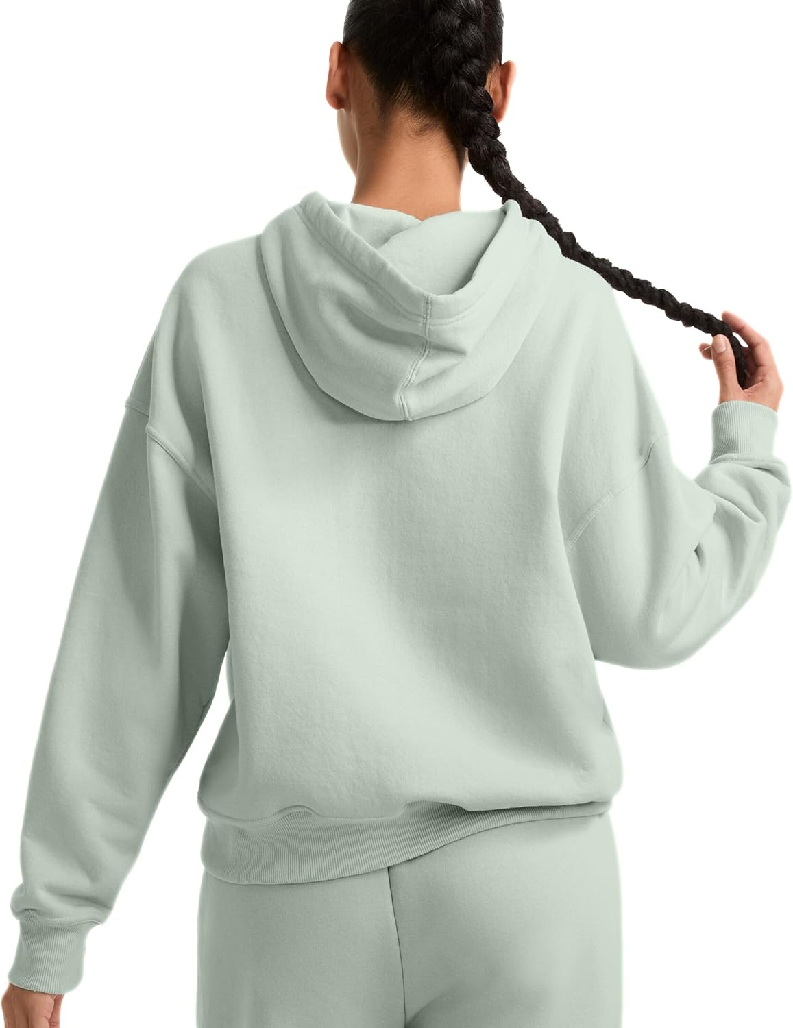 image:imageChampion Womens Pullover Fleece Hoodie Loose Fit Midweight Script Logo Available in Regular and PlusClever Sage Embroidered Script Logo