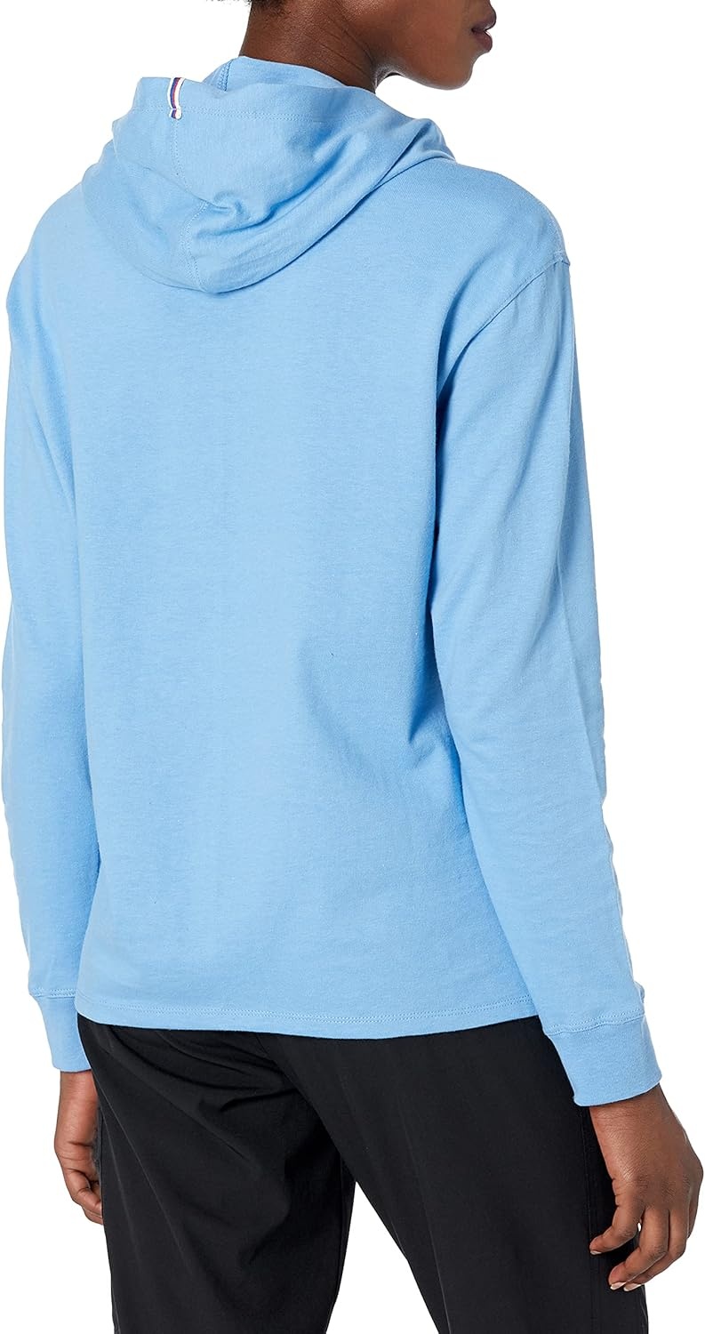 image:imageChampion Womens Pullover Fleece Hoodie Loose Fit Midweight Script Logo Available in Regular and PlusTeam Light Blue