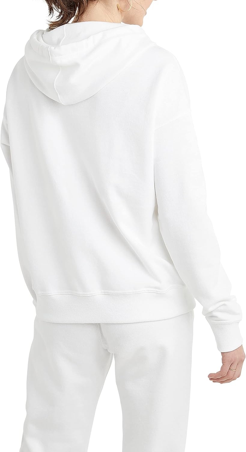 image:imageChampion Womens Pullover Fleece Hoodie Loose Fit Midweight Script Logo Available in Regular and PlusWhite Classic Script Logo