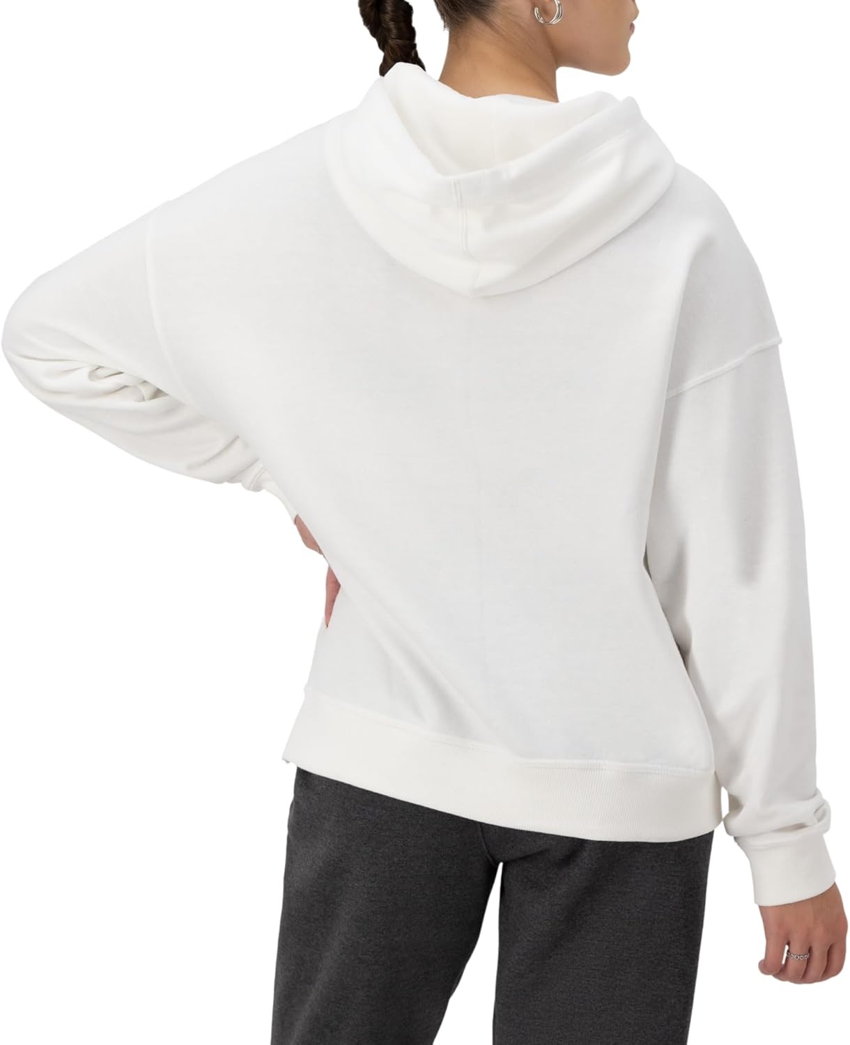 image:imageChampion Womens Pullover Fleece Hoodie Loose Fit Midweight Script Logo Available in Regular and PlusWhite