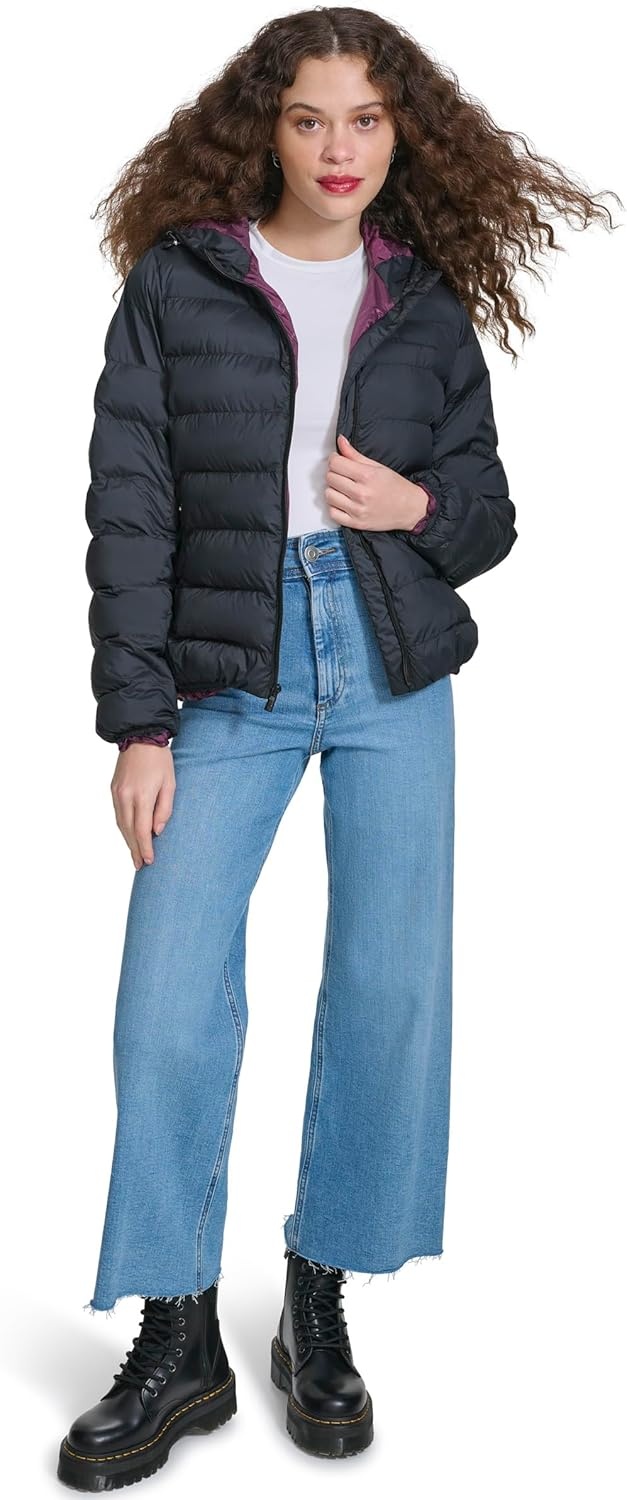 image:imageChampion Womens Quilted Coat Packable Puffer Jacket With HoodBlack