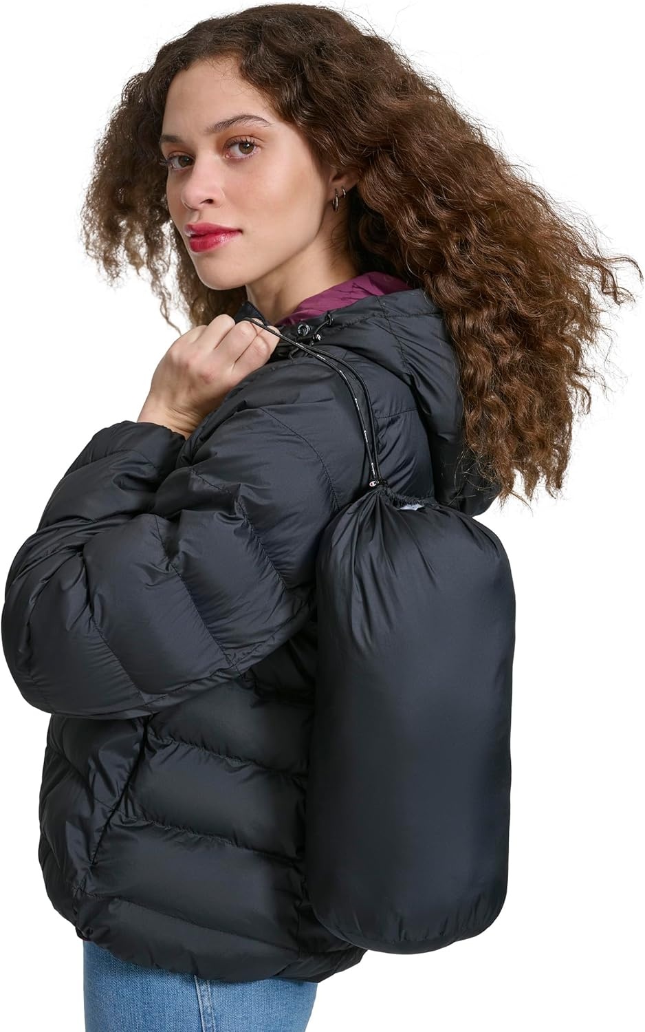 image:imageChampion Womens Quilted Coat Packable Puffer Jacket With HoodBlack