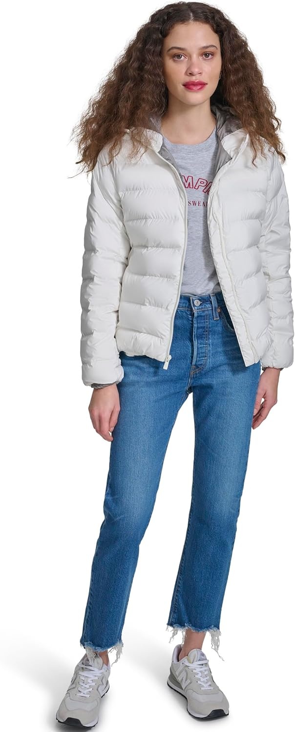 image:imageChampion Womens Quilted Coat Packable Puffer Jacket With HoodMarshmallow