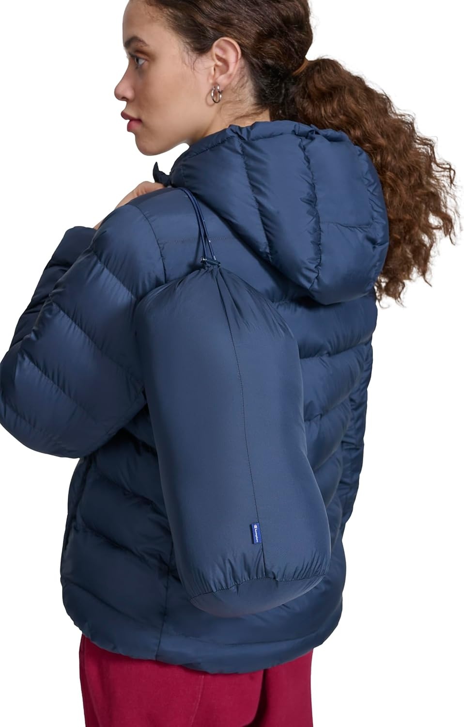 image:imageChampion Womens Quilted Coat Packable Puffer Jacket With HoodNavy