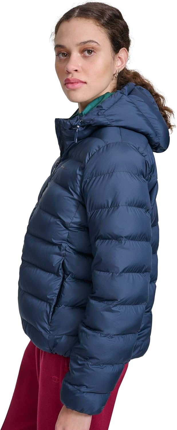 image:imageChampion Womens Quilted Coat Packable Puffer Jacket With HoodNavy