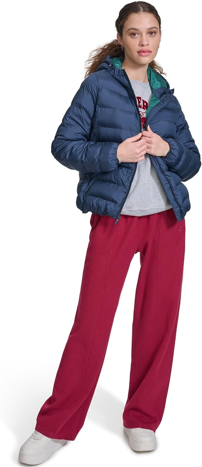 image:imageChampion Womens Quilted Coat Packable Puffer Jacket With HoodNavy