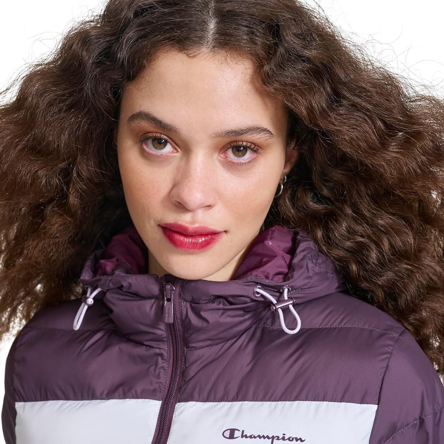 image:imageChampion Womens Quilted Coat Packable Puffer Jacket With HoodPlum Perfect Combo