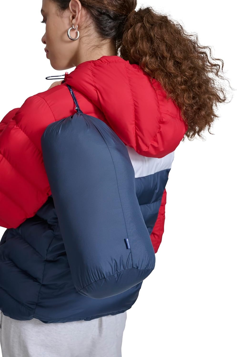 image:imageChampion Womens Quilted Coat Packable Puffer Jacket With HoodRedNavy Combo