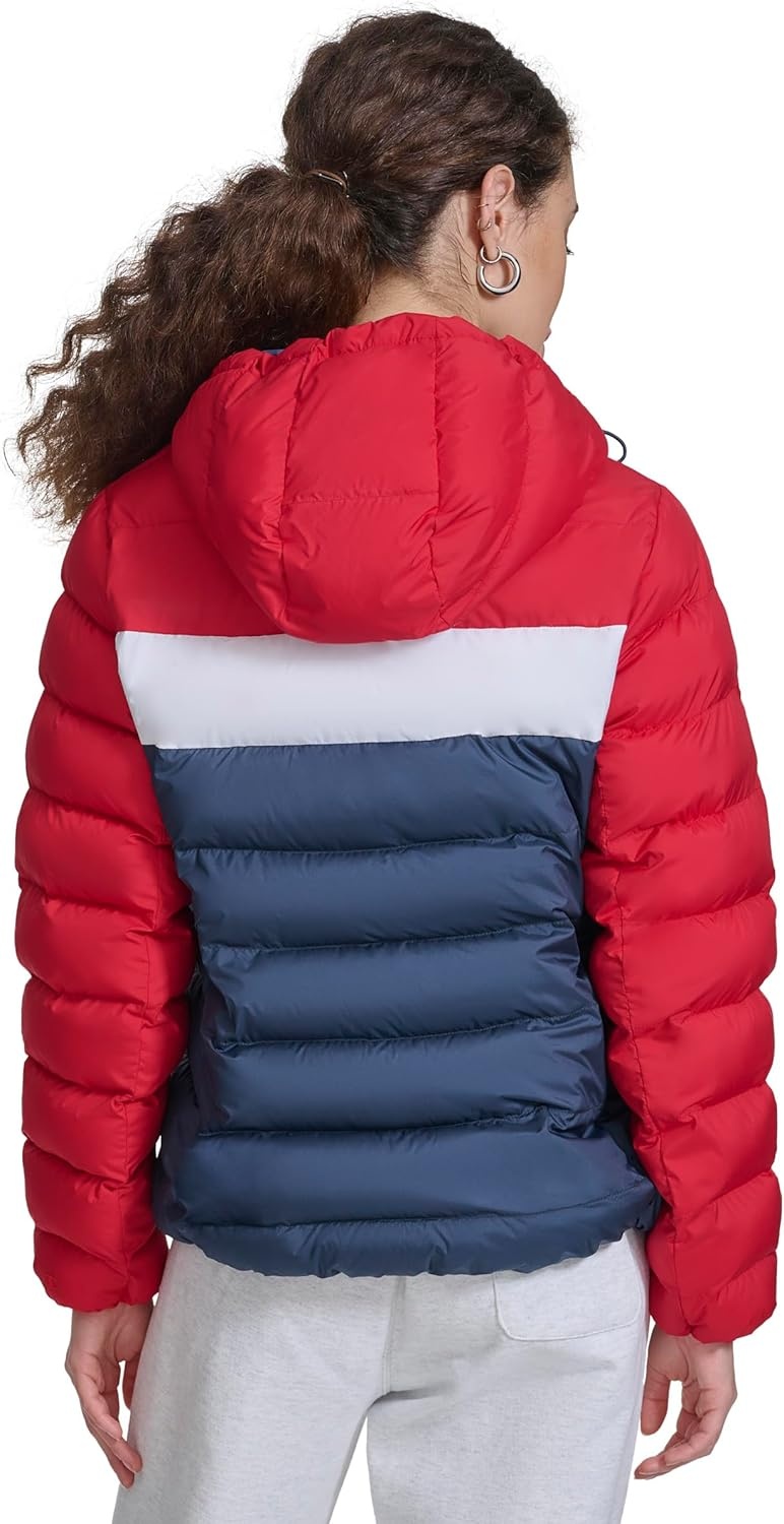 image:imageChampion Womens Quilted Coat Packable Puffer Jacket With HoodRedNavy Combo