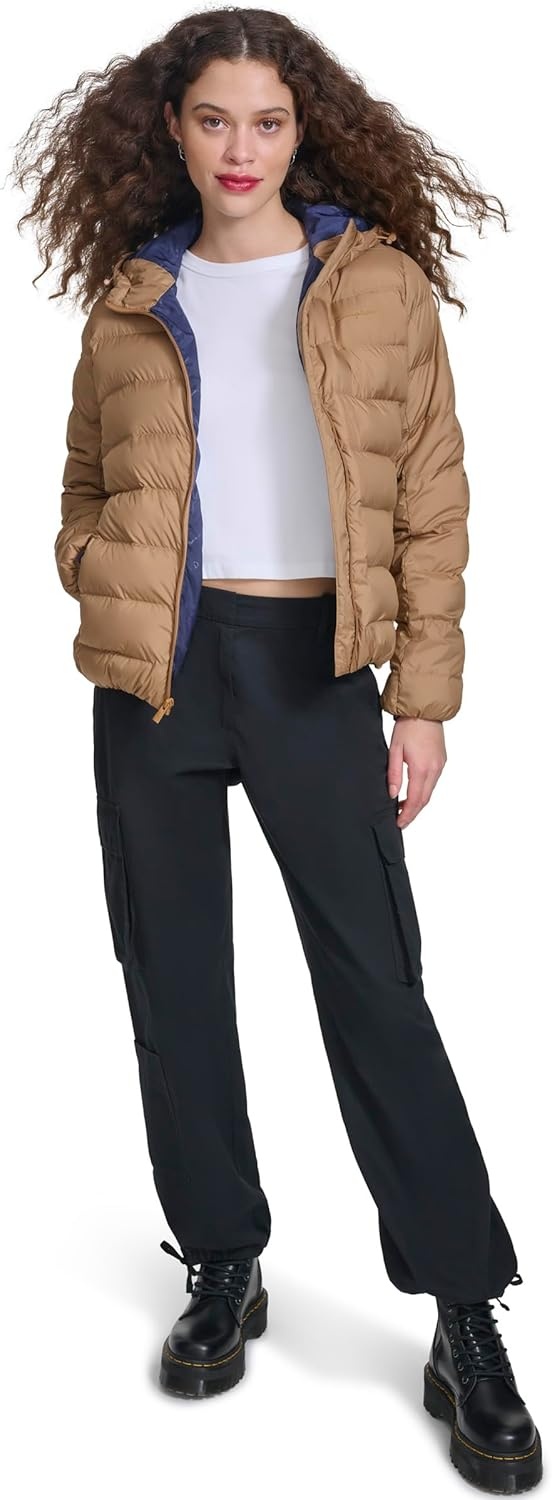 image:imageChampion Womens Quilted Coat Packable Puffer Jacket With HoodTobacco