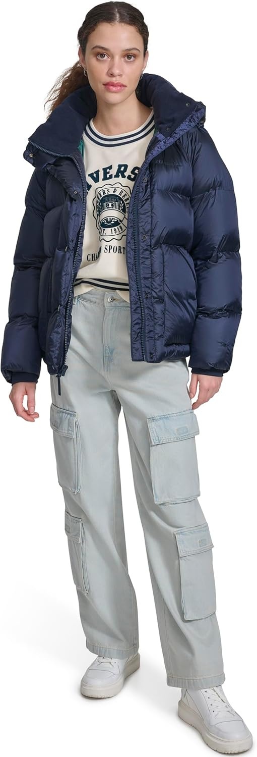 image:imageChampion Womens Quilted Midweight Puffer Jacket With HoodNavy