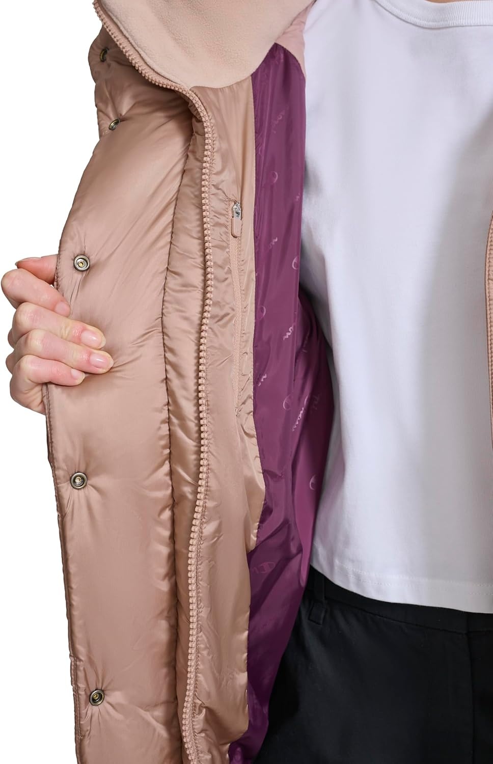image:imageChampion Womens Quilted Midweight Puffer Jacket With HoodWarm Taupe