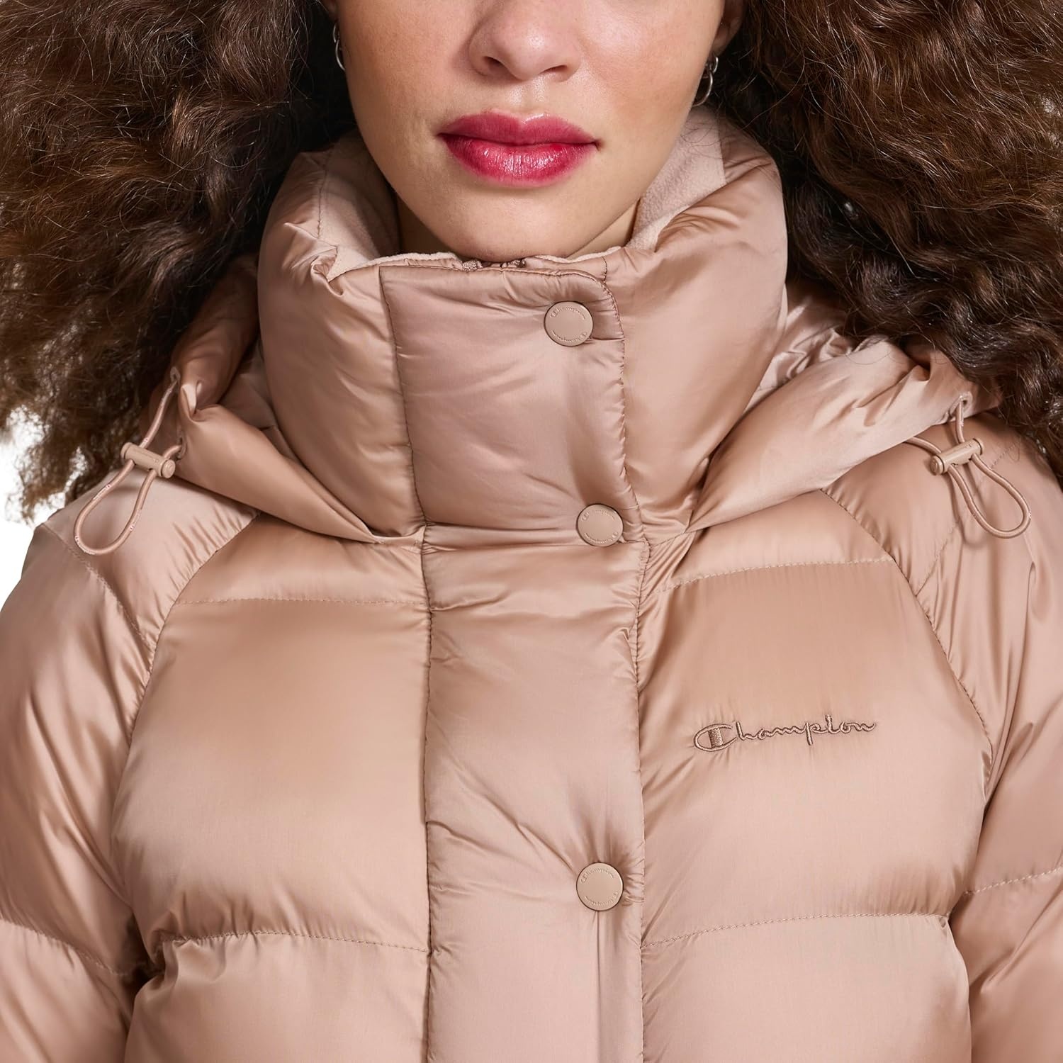 image:imageChampion Womens Quilted Midweight Puffer Jacket With HoodWarm Taupe