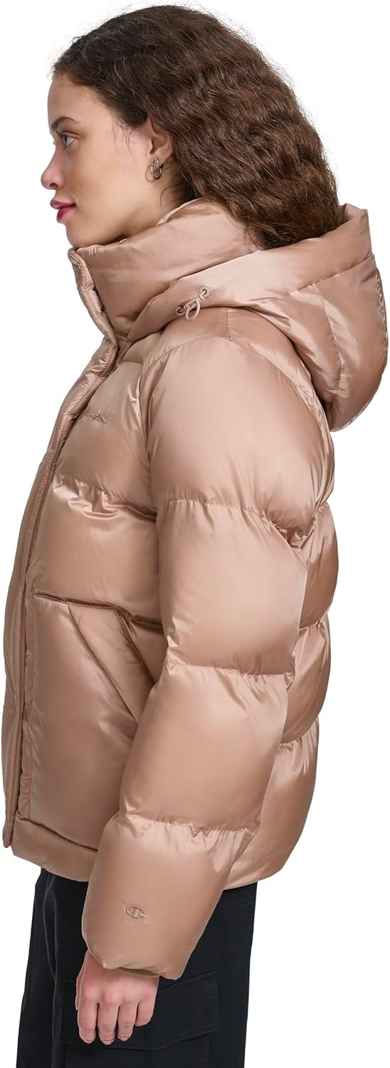 image:imageChampion Womens Quilted Midweight Puffer Jacket With HoodWarm Taupe