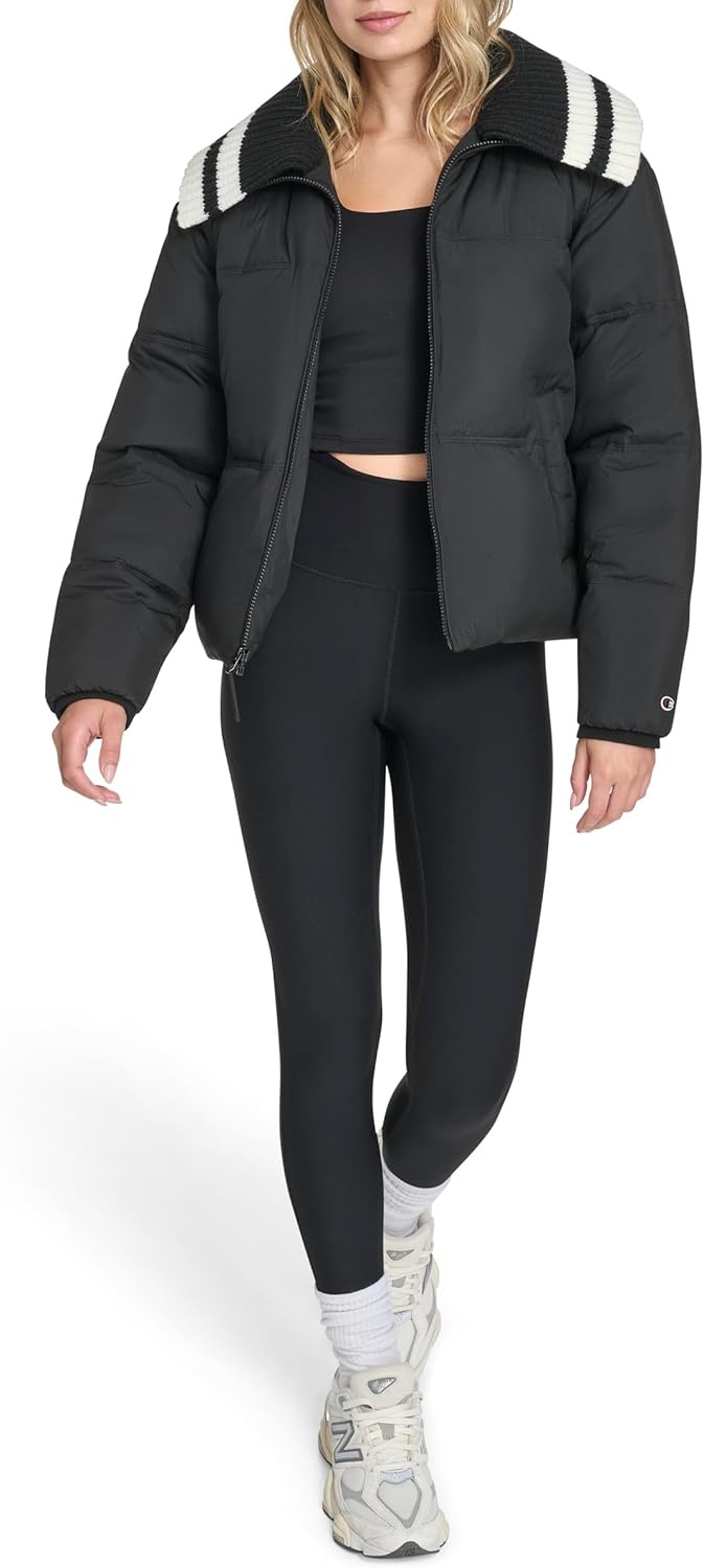 image:imageChampion Womens Quilted Shawl Collar Puffer JacketBlack