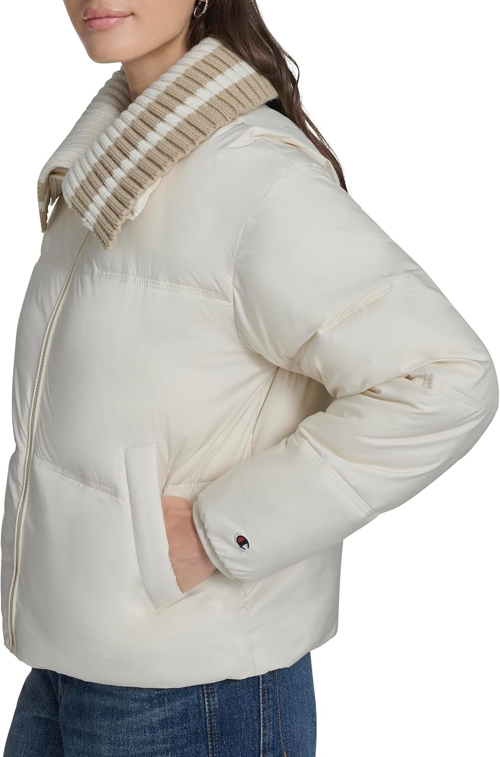 image:imageChampion Womens Quilted Shawl Collar Puffer JacketWhite