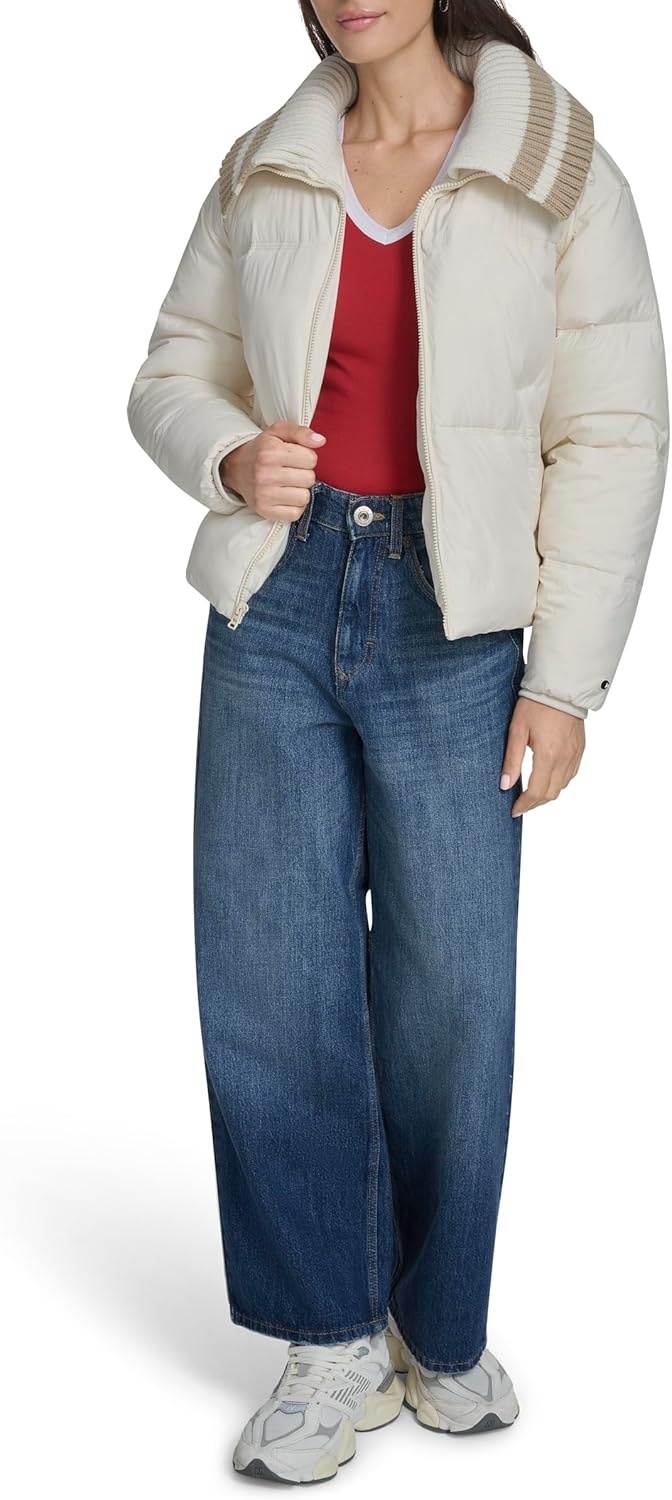 image:imageChampion Womens Quilted Shawl Collar Puffer JacketWhite