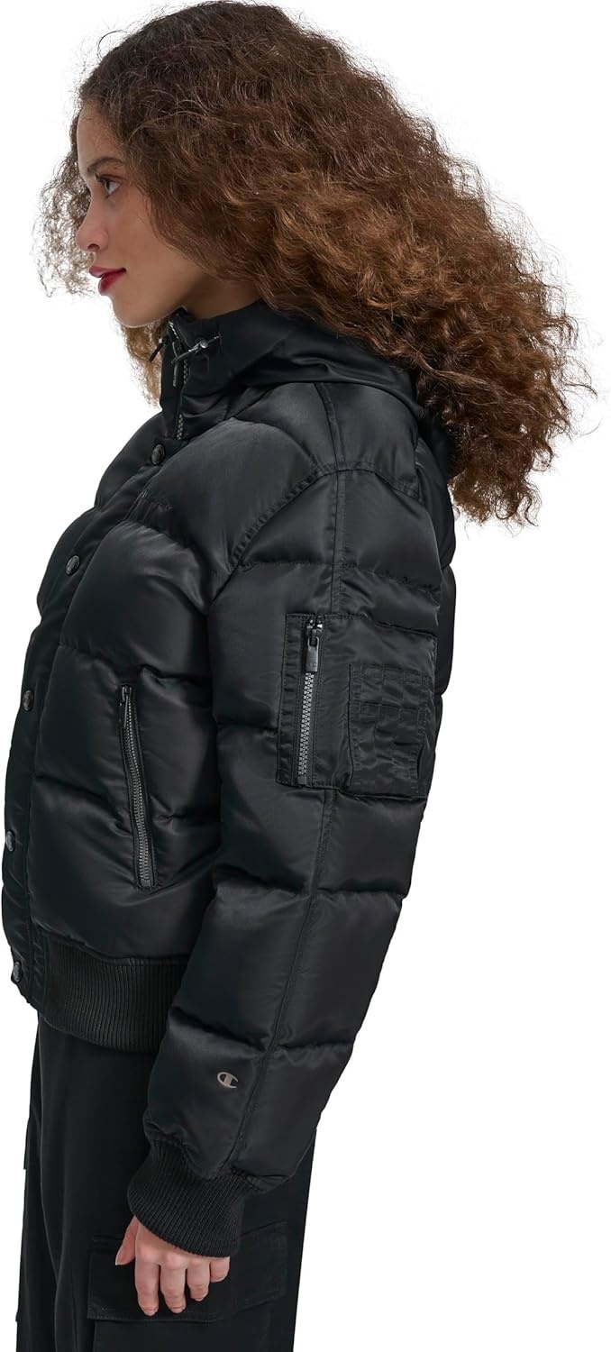 image:imageChampion Womens Quilted Snorkel Puffer Jacket With HoodBlack