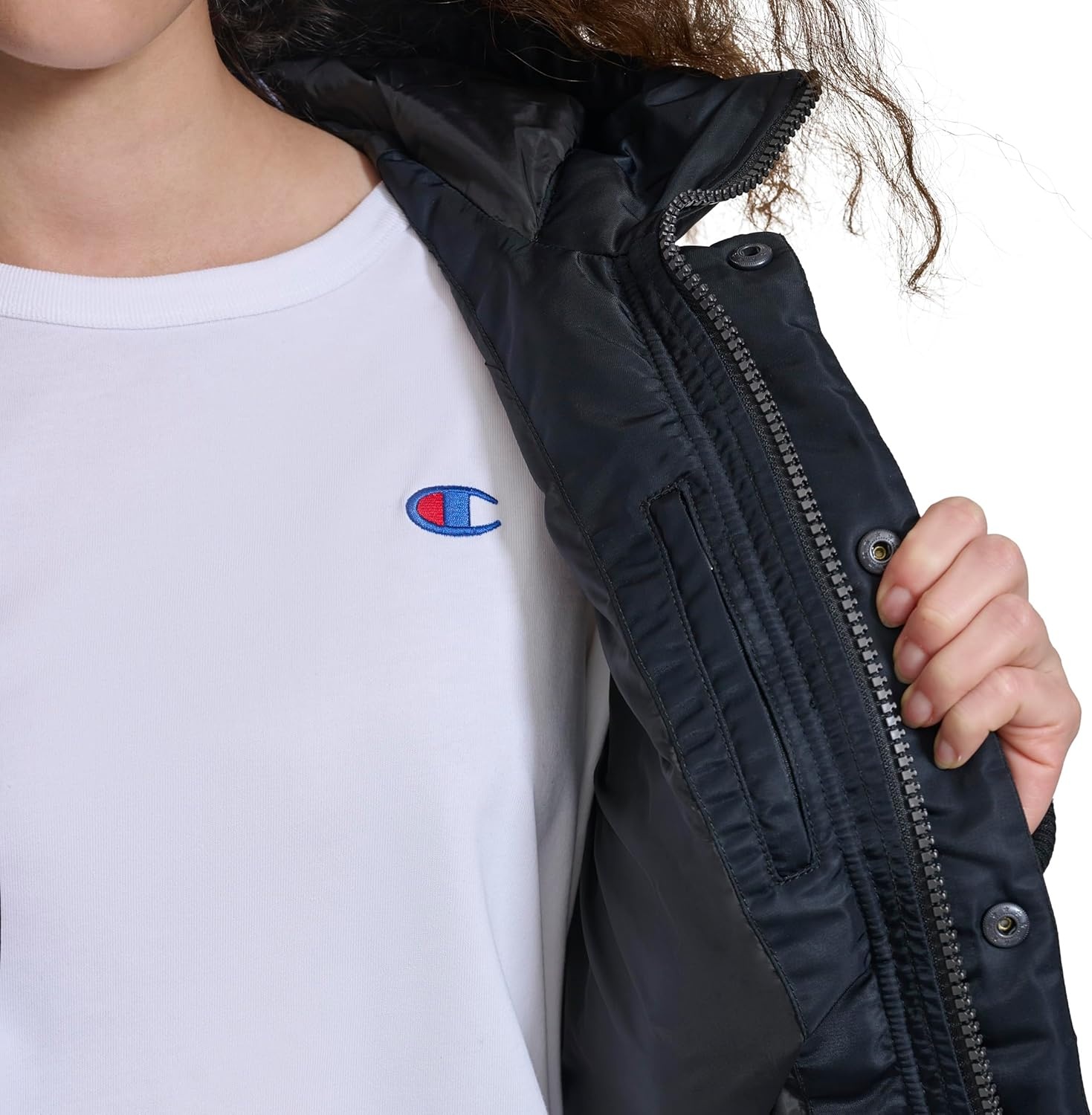 image:imageChampion Womens Quilted Snorkel Puffer Jacket With HoodBlack
