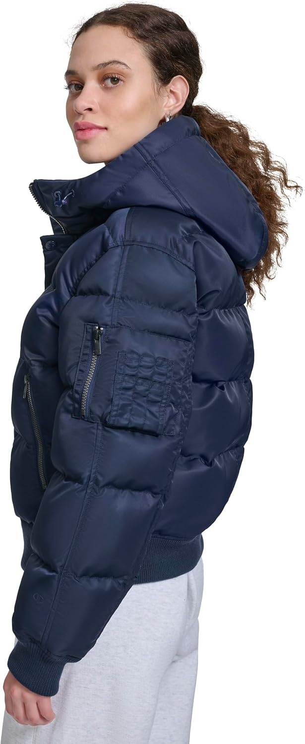 image:imageChampion Womens Quilted Snorkel Puffer Jacket With HoodNavy
