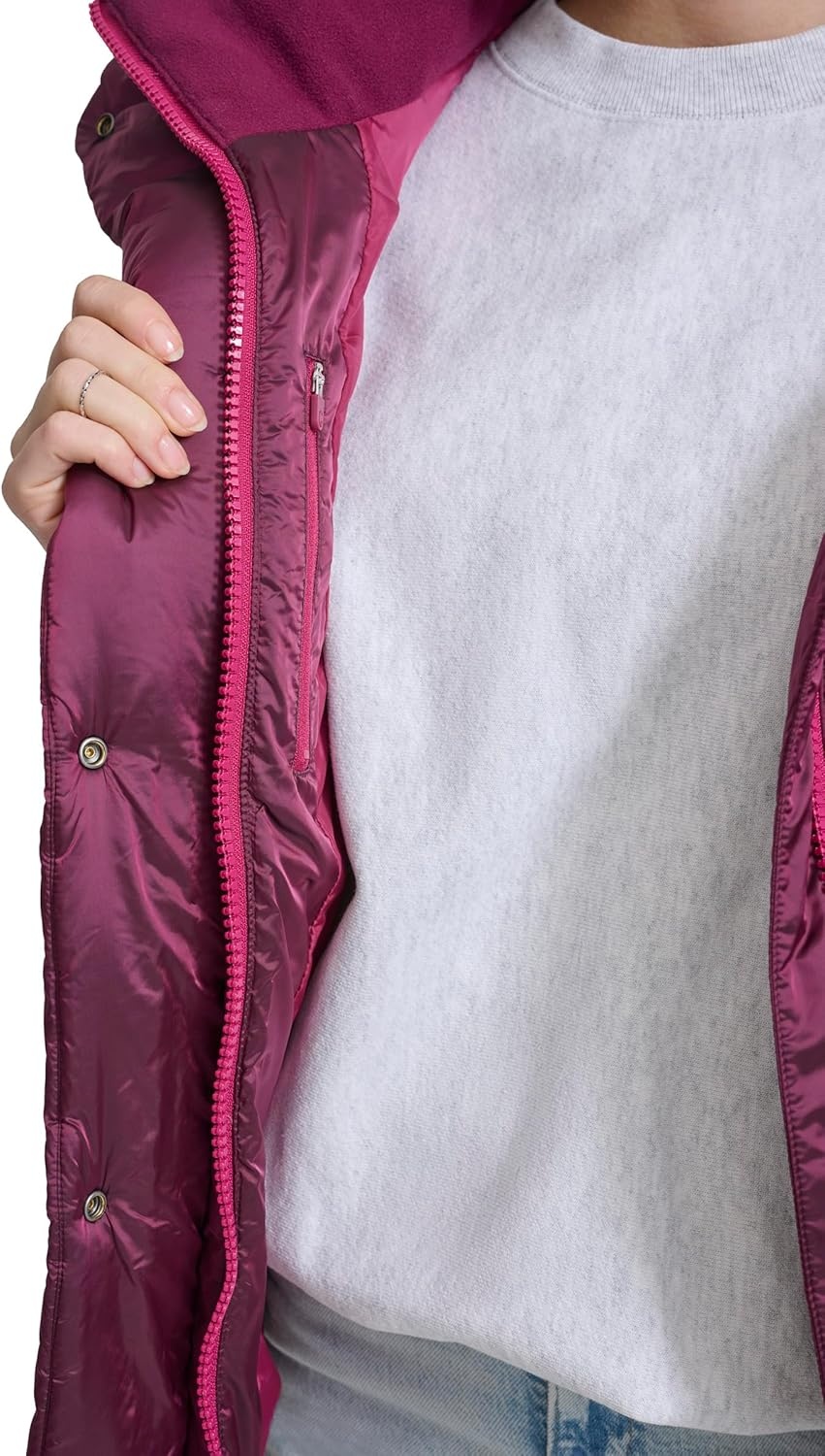 image:imageChampion Womens Satin Quilted Puffer Vest With Stand CollarDark Pink