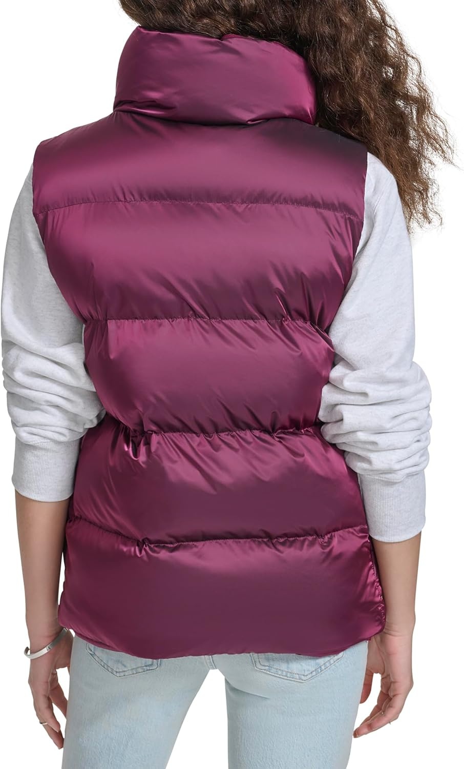 image:imageChampion Womens Satin Quilted Puffer Vest With Stand CollarDark Pink