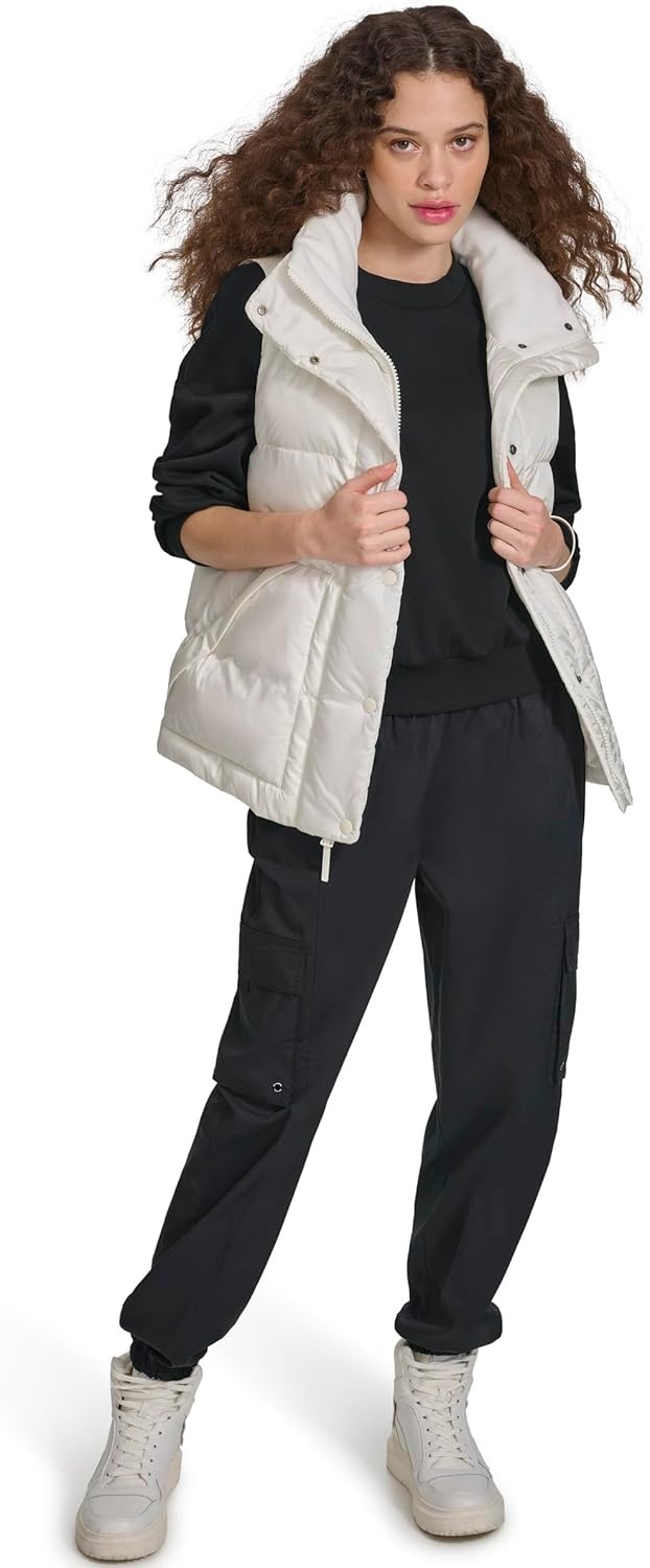 image:imageChampion Womens Satin Quilted Puffer Vest With Stand CollarMarshmallow