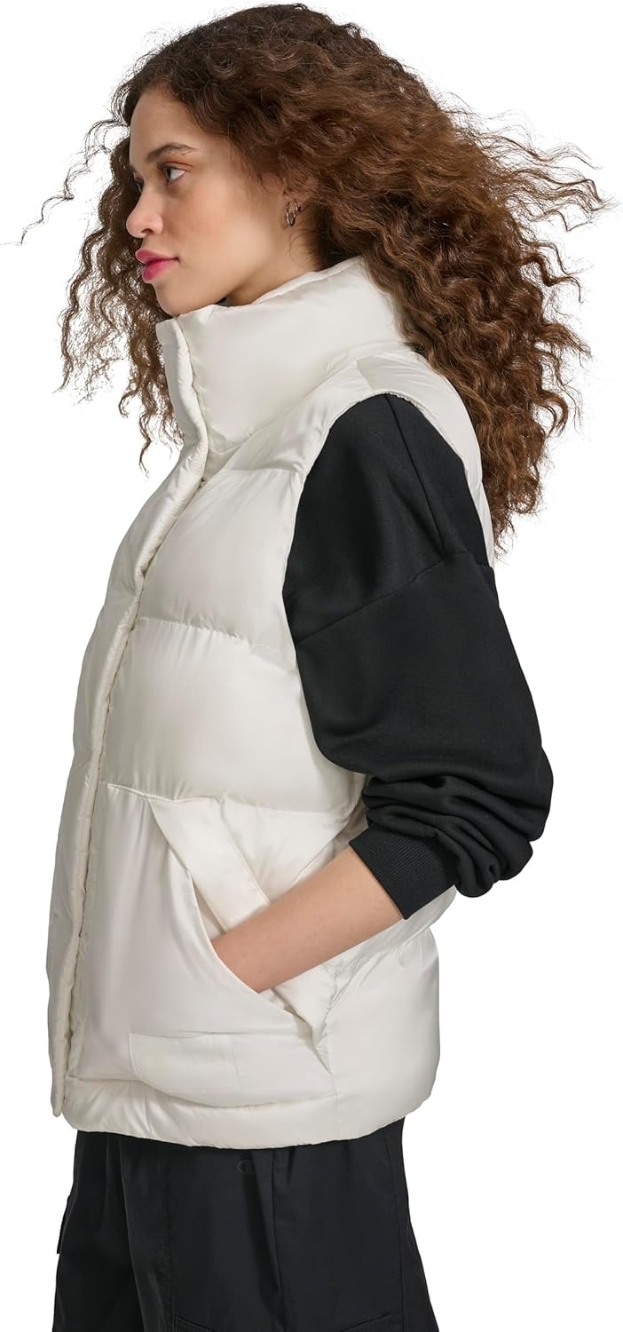 image:imageChampion Womens Satin Quilted Puffer Vest With Stand CollarMarshmallow