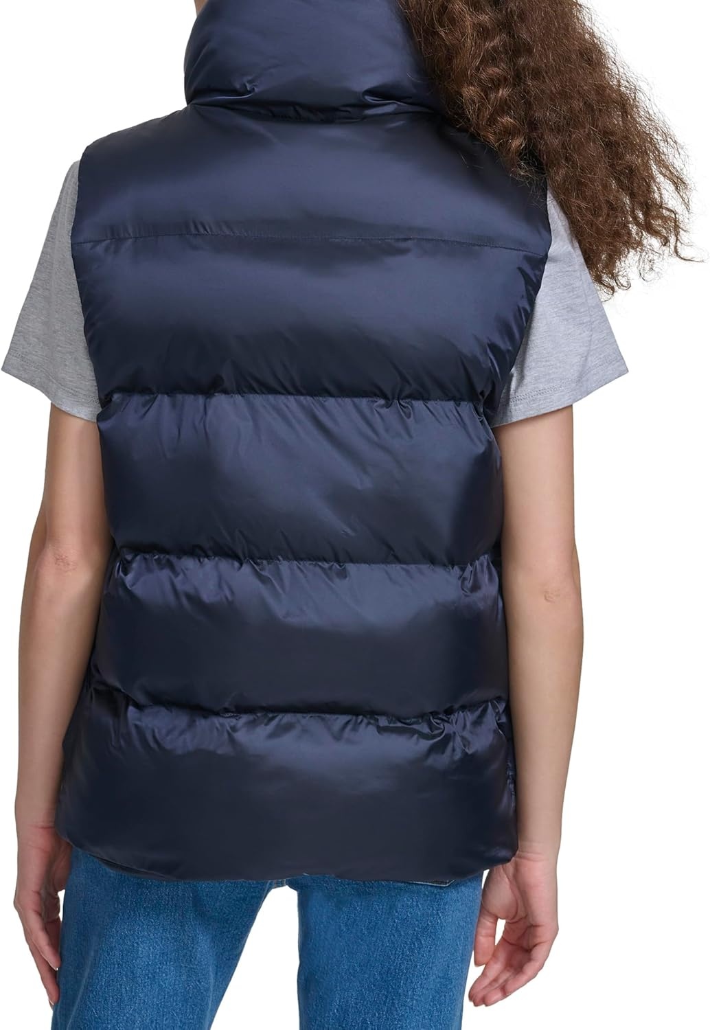 image:imageChampion Womens Satin Quilted Puffer Vest With Stand CollarNavy