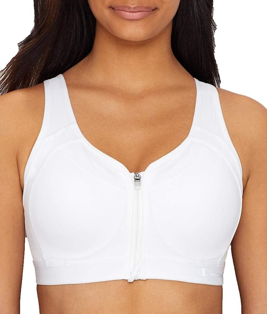 image:imageChampion Womens Sports Bra Motion Control FrontZip HighImpact Maximum Support Breathable MoistureWickingBright White